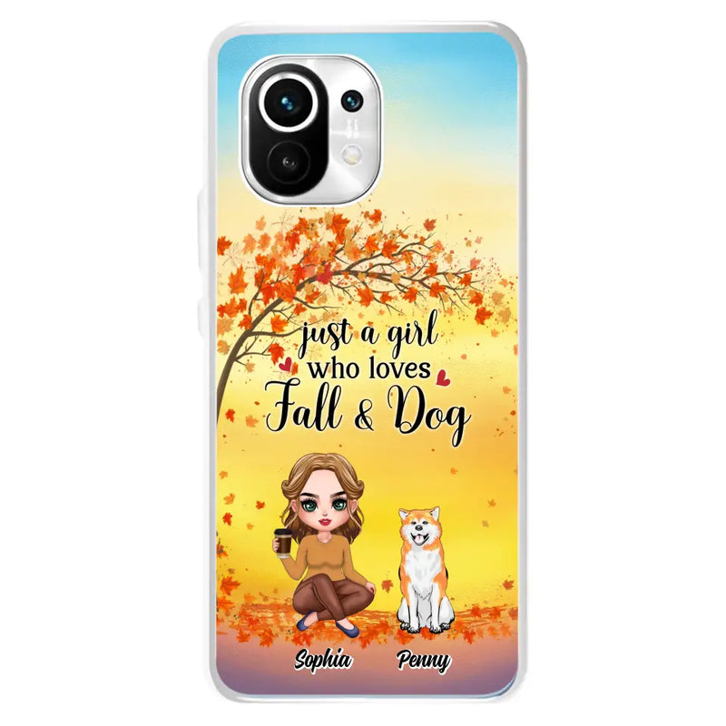 Personalized Dog Mom Phone Case - Gift Idea For Dog Lovers/Autumn Gift - Up to 4 Dogs - Just A Girl Who Loves Fall & Dogs - Case For Xiaomi/ Oppo/ Huawei