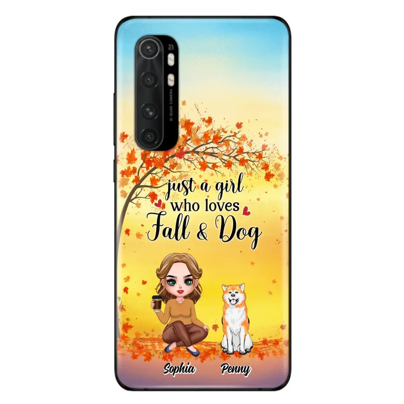 Personalized Dog Mom Phone Case - Gift Idea For Dog Lovers/Autumn Gift - Up to 4 Dogs - Just A Girl Who Loves Fall & Dogs - Case For Xiaomi/ Oppo/ Huawei