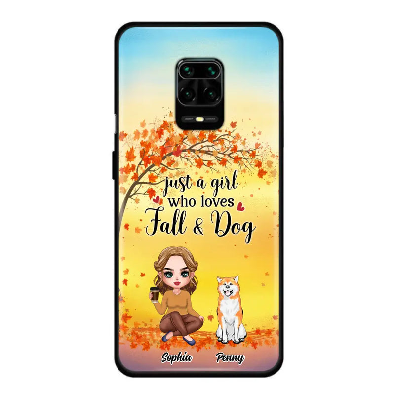 Personalized Dog Mom Phone Case - Gift Idea For Dog Lovers/Autumn Gift - Up to 4 Dogs - Just A Girl Who Loves Fall & Dogs - Case For Xiaomi/ Oppo/ Huawei