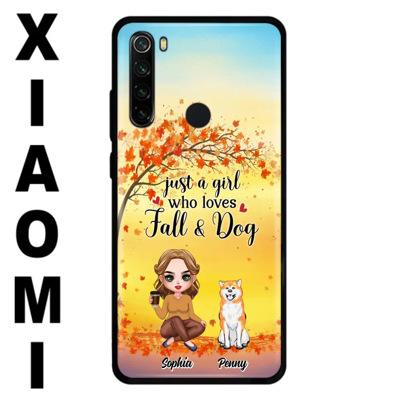 Personalized Dog Mom Phone Case - Gift Idea For Dog Lovers/Autumn Gift - Up to 4 Dogs - Just A Girl Who Loves Fall & Dogs - Case For Xiaomi/ Oppo/ Huawei