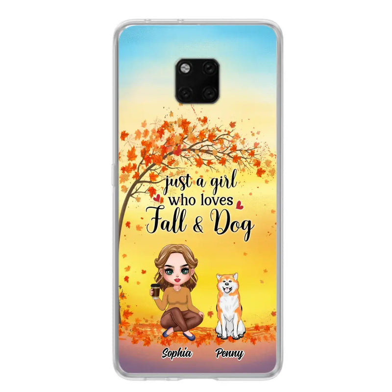 Personalized Dog Mom Phone Case - Gift Idea For Dog Lovers/Autumn Gift - Up to 4 Dogs - Just A Girl Who Loves Fall & Dogs - Case For Xiaomi/ Oppo/ Huawei