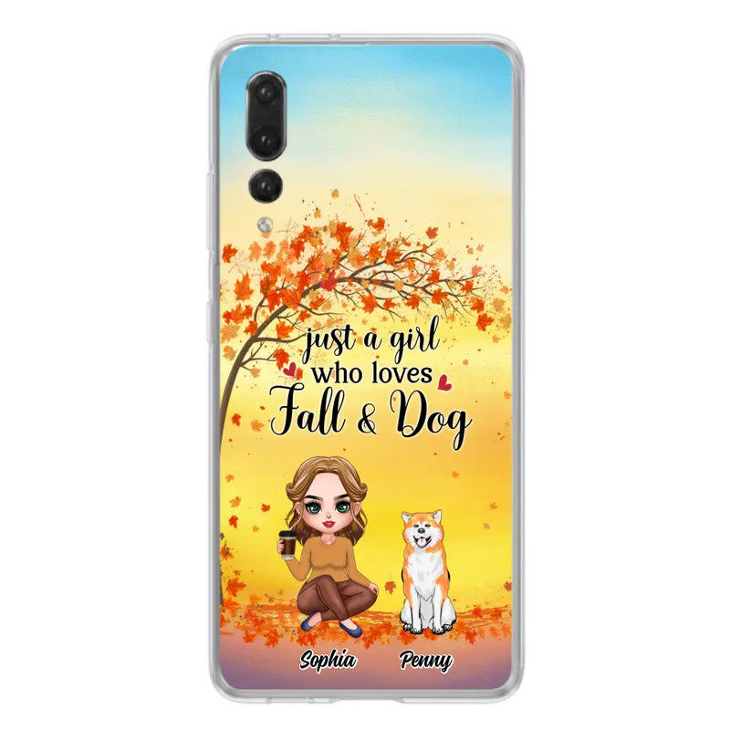 Personalized Dog Mom Phone Case - Gift Idea For Dog Lovers/Autumn Gift - Up to 4 Dogs - Just A Girl Who Loves Fall & Dogs - Case For Xiaomi/ Oppo/ Huawei