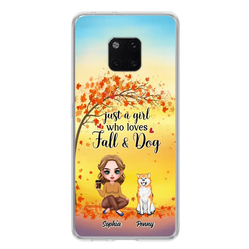 Personalized Dog Mom Phone Case - Gift Idea For Dog Lovers/Autumn Gift - Up to 4 Dogs - Just A Girl Who Loves Fall & Dogs - Case For Xiaomi/ Oppo/ Huawei