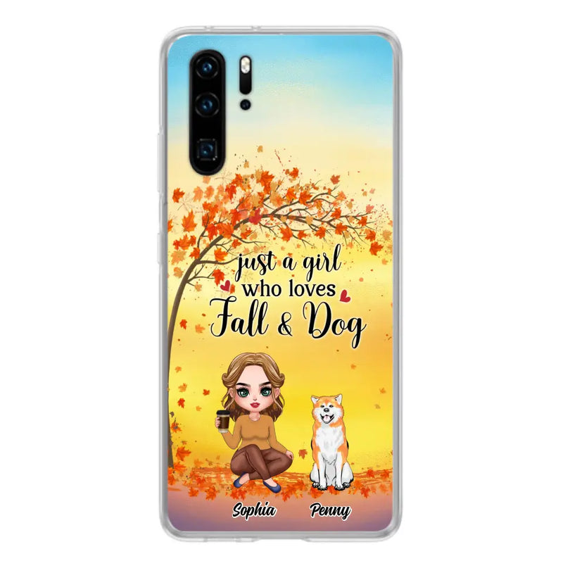 Personalized Dog Mom Phone Case - Gift Idea For Dog Lovers/Autumn Gift - Up to 4 Dogs - Just A Girl Who Loves Fall & Dogs - Case For Xiaomi/ Oppo/ Huawei