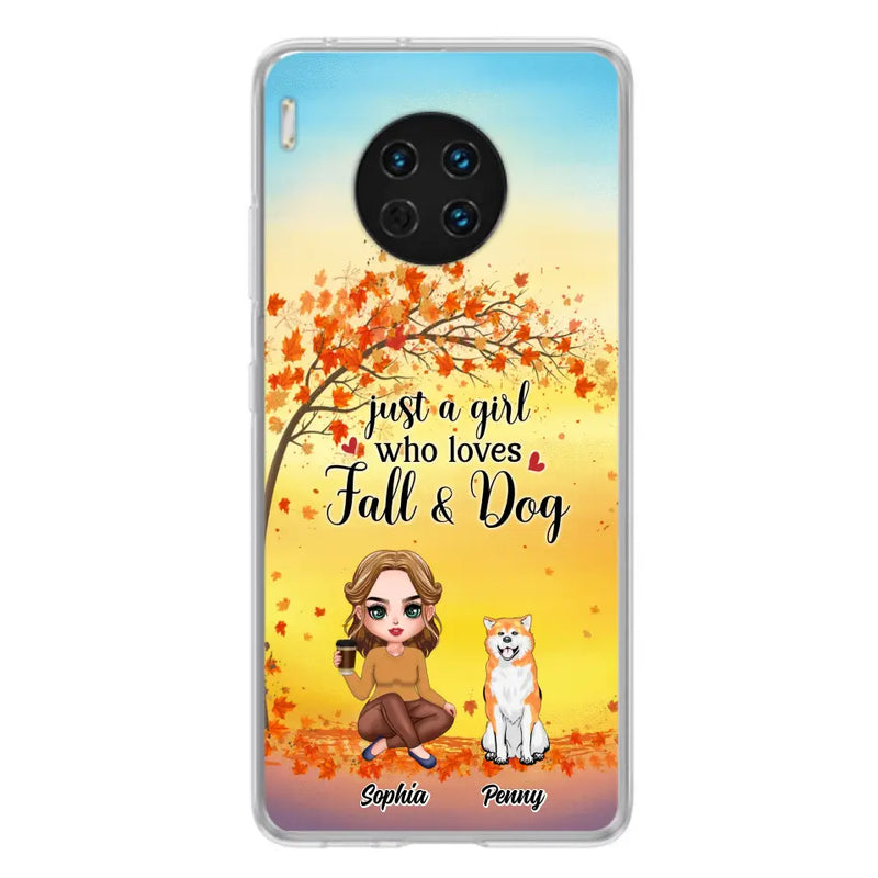 Personalized Dog Mom Phone Case - Gift Idea For Dog Lovers/Autumn Gift - Up to 4 Dogs - Just A Girl Who Loves Fall & Dogs - Case For Xiaomi/ Oppo/ Huawei