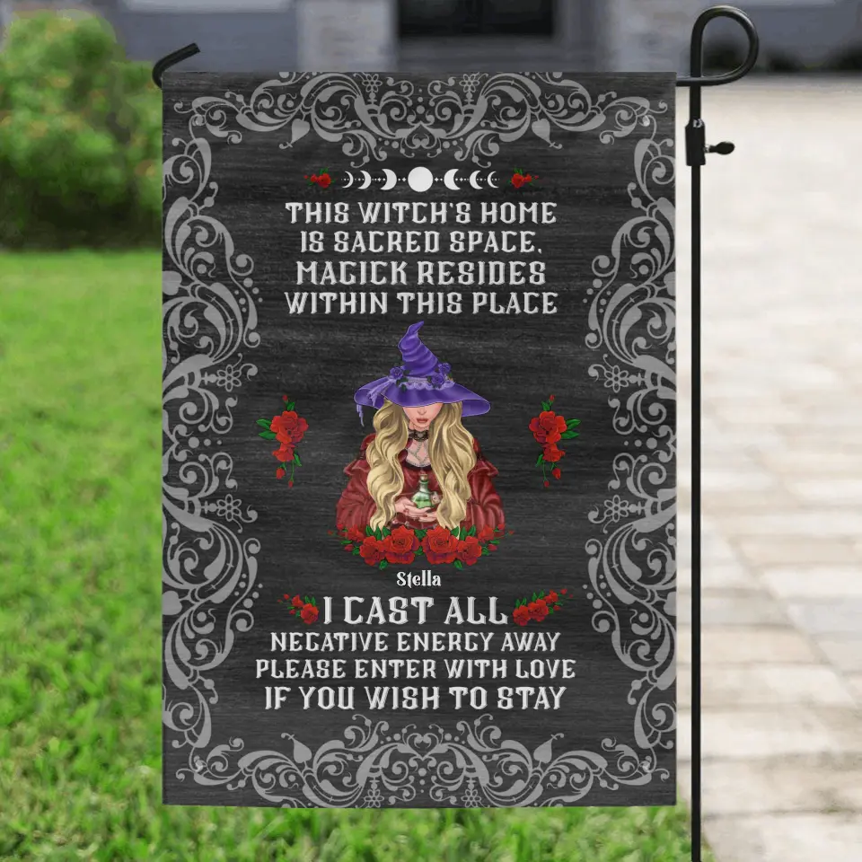Personalized Witches Flag Sign - Halloween Gift For Friends/Wiccan Decor/Pagan Decor - Witches Squad main image 1
