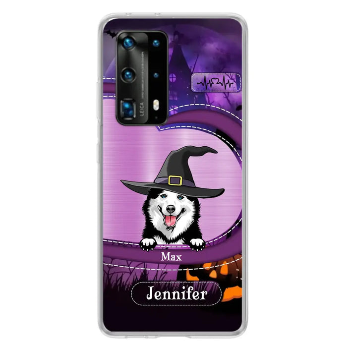 Custom Personalized Dog Halloween Phone Case - Gift Idea For Dog Lover/ Halloween - Upto 3 Dogs - Case For Xiaomi/ Oppo/ Huawei