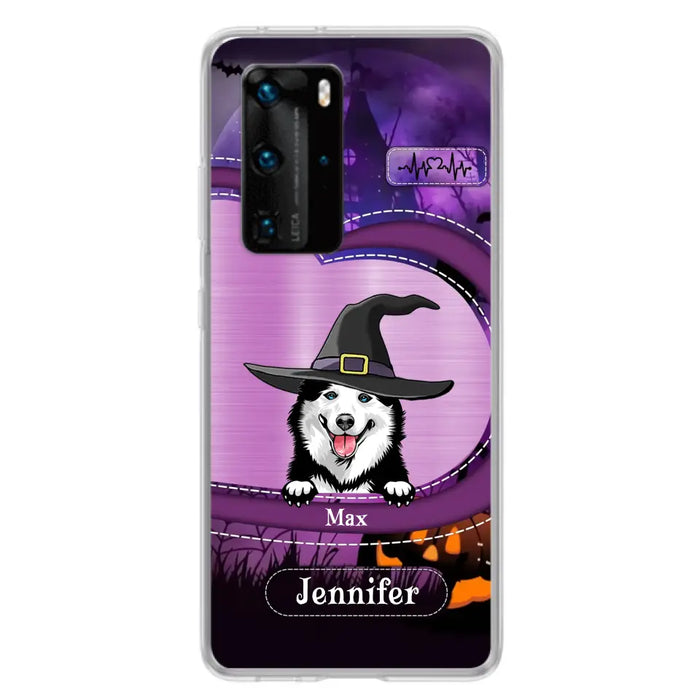 Custom Personalized Dog Halloween Phone Case - Gift Idea For Dog Lover/ Halloween - Upto 3 Dogs - Case For Xiaomi/ Oppo/ Huawei