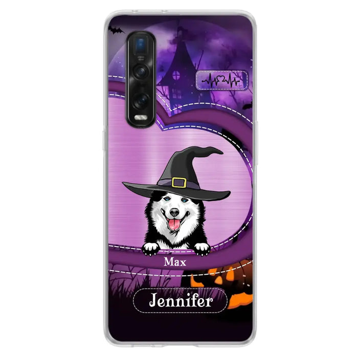 Custom Personalized Dog Halloween Phone Case - Gift Idea For Dog Lover/ Halloween - Upto 3 Dogs - Case For Xiaomi/ Oppo/ Huawei