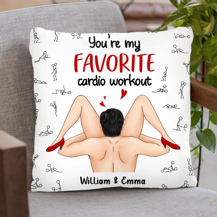 Personalized Couple Pillow Cover - You're My Favorite Cardio Workout - Gift Idea For Couple/ Him/ Her/ Christmas