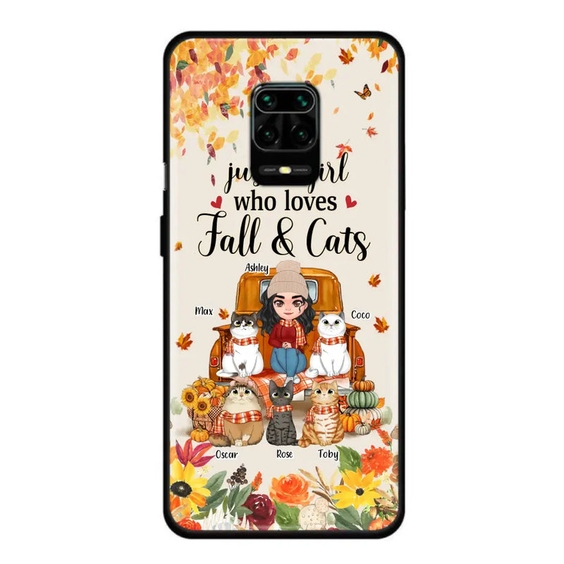 Personalized Cat Mom Autumn Phone Case - Gift Idea For Cat Lovers - Up to 5 Cats - Case For Xiaomi/ Oppo/ Huawei - Just A Girl Who Loves Fall & Cats