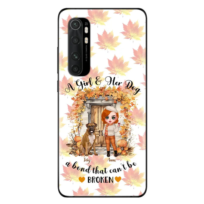 Custom Personalized Fall And Dogs Phone Case - Gift Idea for Dog Lovers - Upto 6 Dogs - A Girl & Her Dogs A Bond That Can't Be Broken - Case For Xiaomi/ Oppo/ Huawei