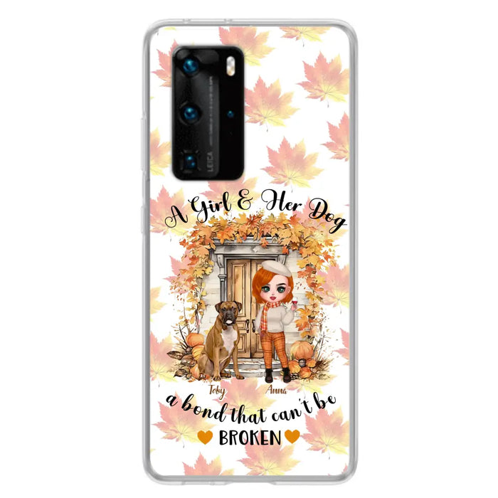 Custom Personalized Fall And Dogs Phone Case - Gift Idea for Dog Lovers - Upto 6 Dogs - A Girl & Her Dogs A Bond That Can't Be Broken - Case For Xiaomi/ Oppo/ Huawei