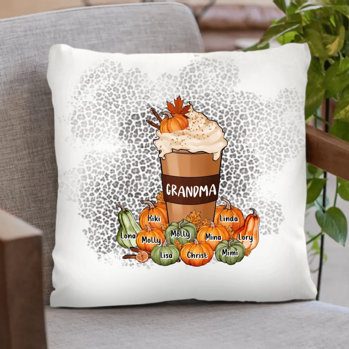 Personalized Grandma Mom Pillow Cover  - Gift Idea for Grandma/Halloween - Upto 10 Children