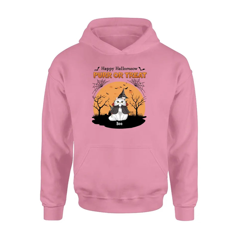 Personalized Meowloween Shirt/Hoodie - Up to 6 Cats - Halloween Gift Idea for Cat Lovers - Happy Hallomeow