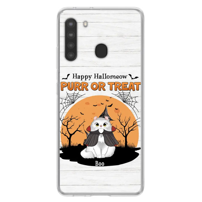 Custom Personalized Meowloween Phone Case - Up to 6 Cats - Halloween Gift Idea for Cat Lovers - Happy Hallomeow - Case for iPhone/Samsung