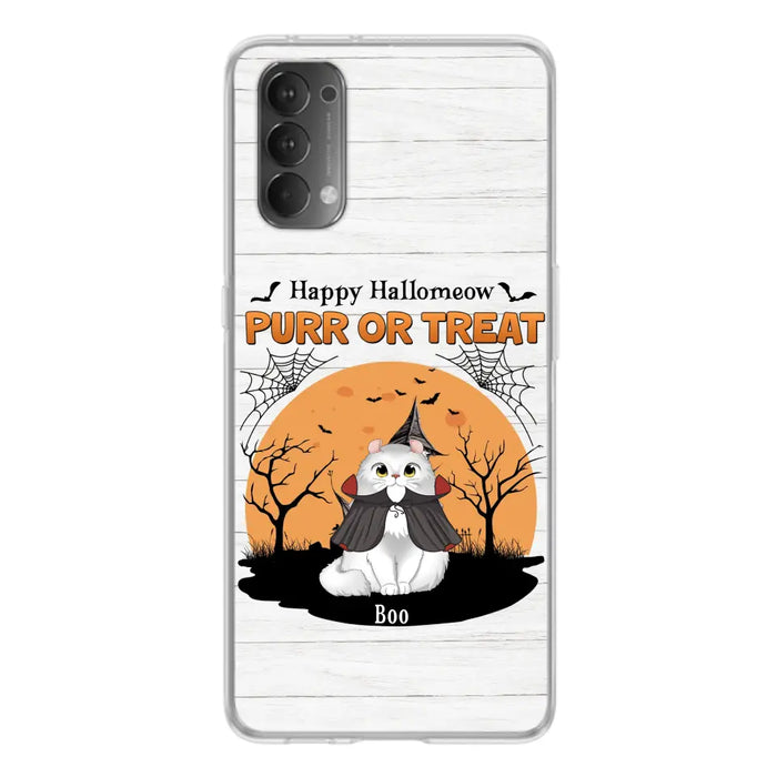 Custom Personalized Meowloween Phone Case - Up to 6 Cats - Halloween Gift Idea for Cat Lovers - Happy Hallomeow - Case for Xiaomi/Huawei/Oppo