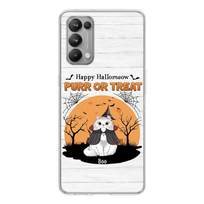 Custom Personalized Meowloween Phone Case - Up to 6 Cats - Halloween Gift Idea for Cat Lovers - Happy Hallomeow - Case for Xiaomi/Huawei/Oppo