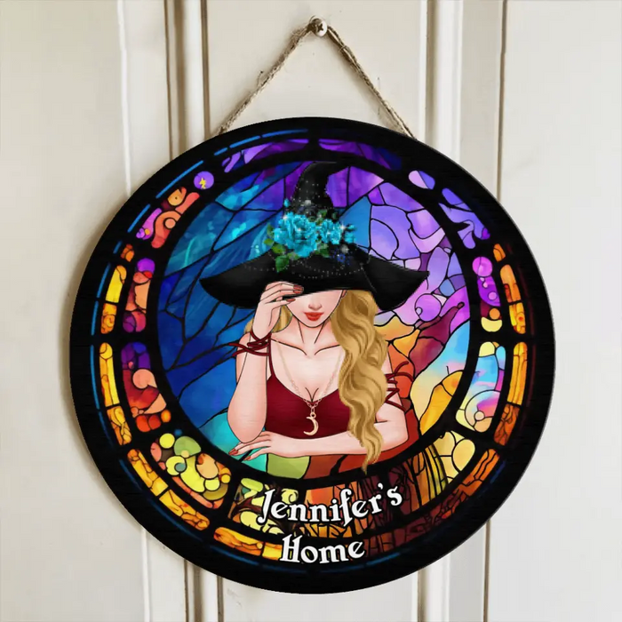 Personalized Witch Circle Door Sign - Gift Idea For Halloween/Wicca Decor/Pagan Decor/ Witch Lovers
