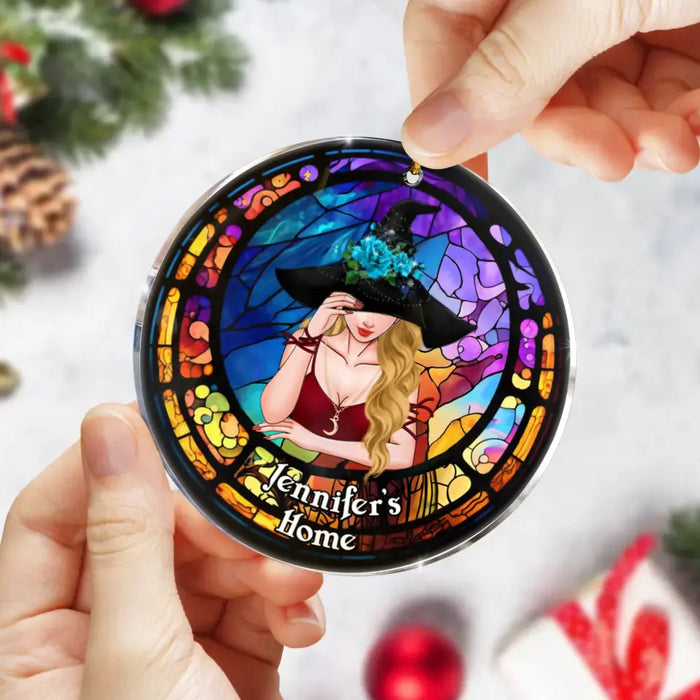 Personalized Witch Circle Acrylic Ornament - Gift Idea For Halloween/Witch Lovers