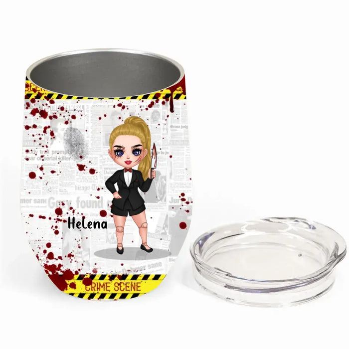 Personalized Witch Wine Tumbler - Gift Idea For Witch Lover/ Halloween - Bitch I'll Put You In The Trunk And Help People Look For You Don't Test Me