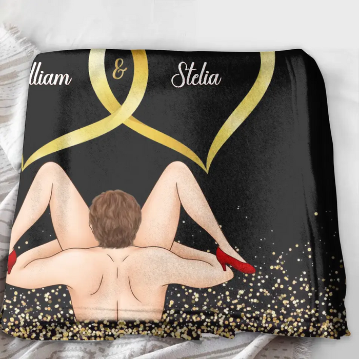 Personalized Couple Quilt/Fleece Throw Blanket - Gift Idea For Him/Her - I Love Your Face Especially When It's In Between My Legs