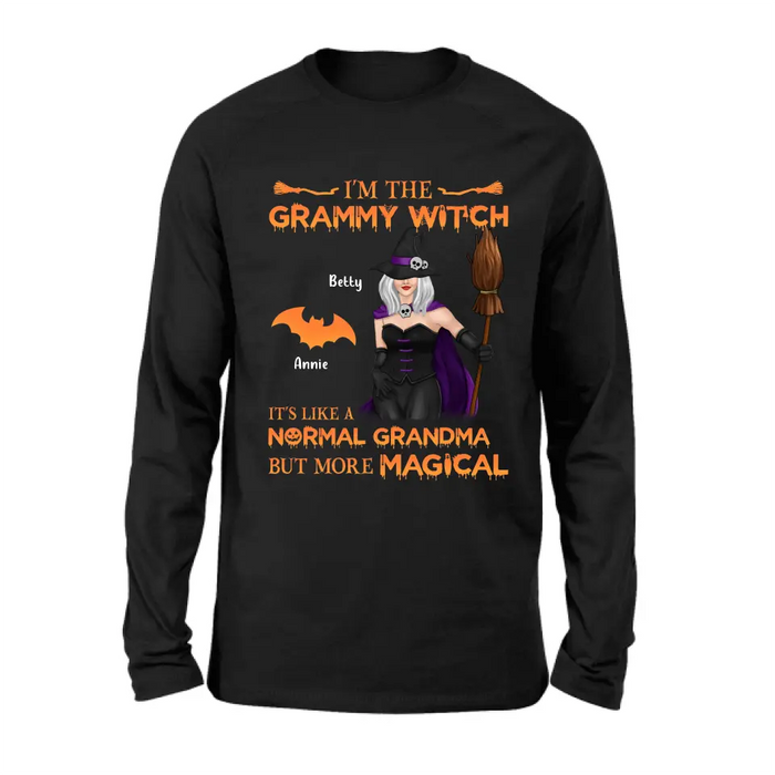 I'm The Grammy Witch It's Like A Normal Grandma But More Magical - Personalized Witch Unisex T-shirt/ Long Sleeve/ Sweatshirt/ Hoodie - Gift Idea For Halloween/ Witch/ Grandma with up to 5 Kids