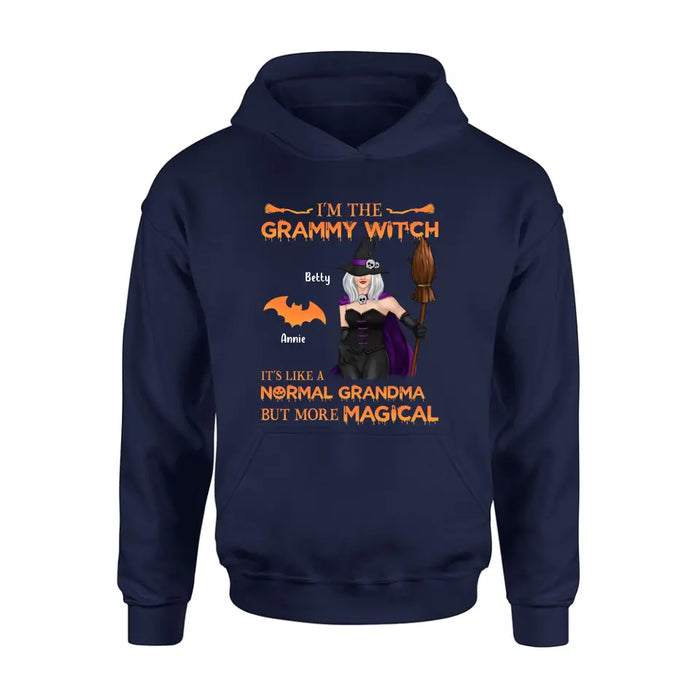 I'm The Grammy Witch It's Like A Normal Grandma But More Magical - Personalized Witch Unisex T-shirt/ Long Sleeve/ Sweatshirt/ Hoodie - Gift Idea For Halloween/ Witch/ Grandma with up to 5 Kids