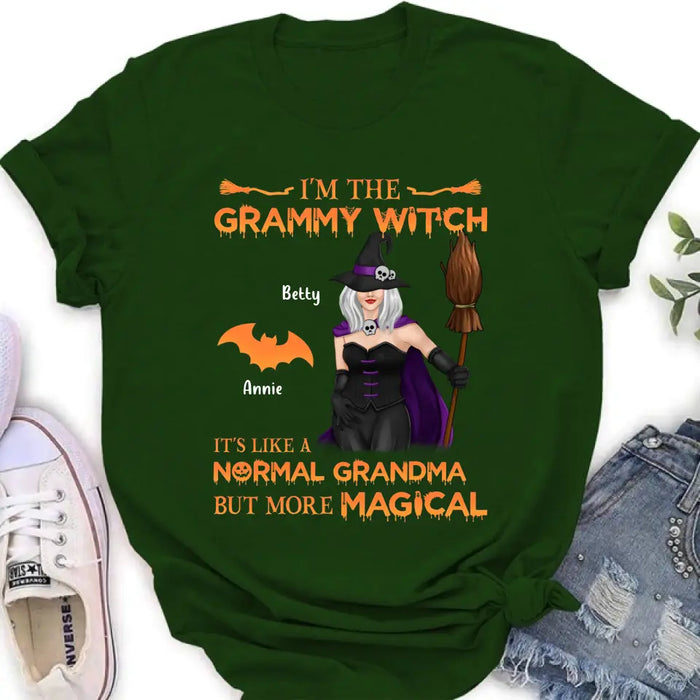 I'm The Grammy Witch It's Like A Normal Grandma But More Magical - Personalized Witch Unisex T-shirt/ Long Sleeve/ Sweatshirt/ Hoodie - Gift Idea For Halloween/ Witch/ Grandma with up to 5 Kids