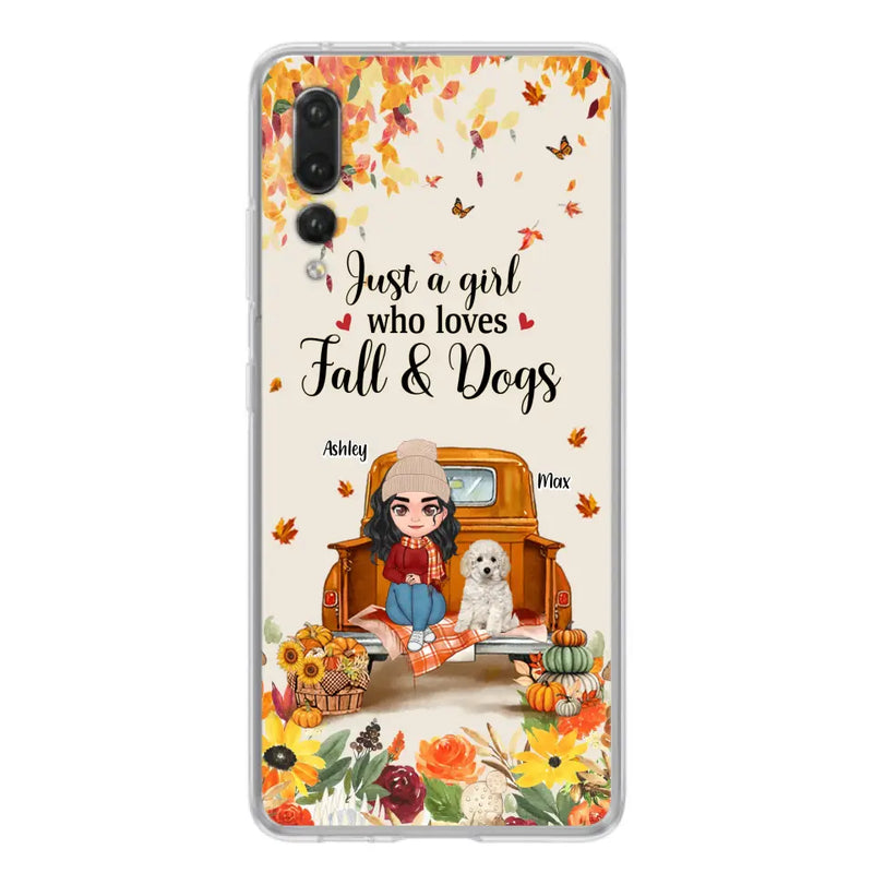 Personalized Dog Mom Autumn Phone Case - Gift Idea For Dog Lovers - Up to 5 Dogs - Case For Xiaomi/ Oppo/ Huawei - Just A Girl Who Loves Fall & Dogs