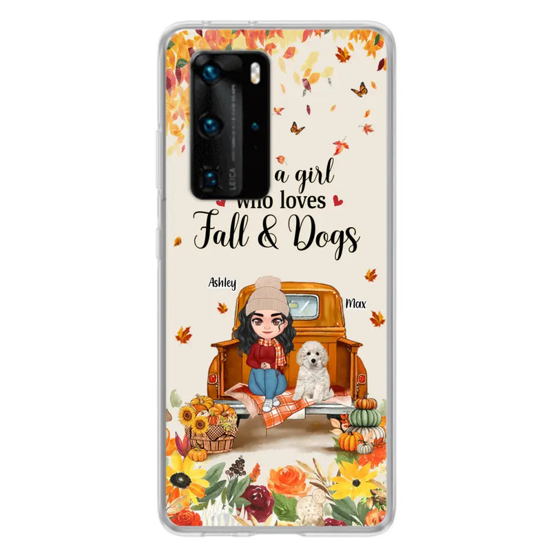 Personalized Dog Mom Autumn Phone Case - Gift Idea For Dog Lovers - Up to 5 Dogs - Case For Xiaomi/ Oppo/ Huawei - Just A Girl Who Loves Fall & Dogs