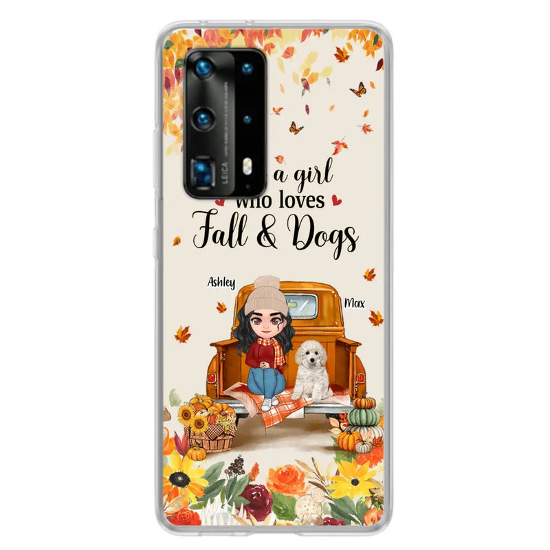 Personalized Dog Mom Autumn Phone Case - Gift Idea For Dog Lovers - Up to 5 Dogs - Case For Xiaomi/ Oppo/ Huawei - Just A Girl Who Loves Fall & Dogs