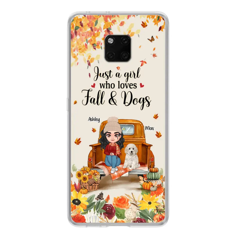 Personalized Dog Mom Autumn Phone Case - Gift Idea For Dog Lovers - Up to 5 Dogs - Case For Xiaomi/ Oppo/ Huawei - Just A Girl Who Loves Fall & Dogs