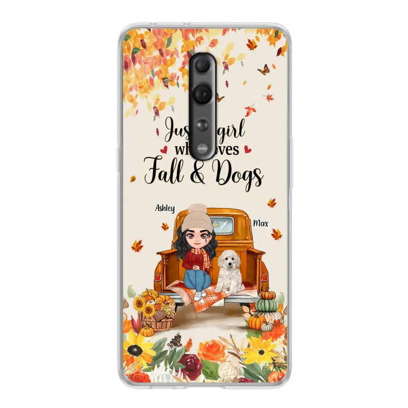 Personalized Dog Mom Autumn Phone Case - Gift Idea For Dog Lovers - Up to 5 Dogs - Case For Xiaomi/ Oppo/ Huawei - Just A Girl Who Loves Fall & Dogs