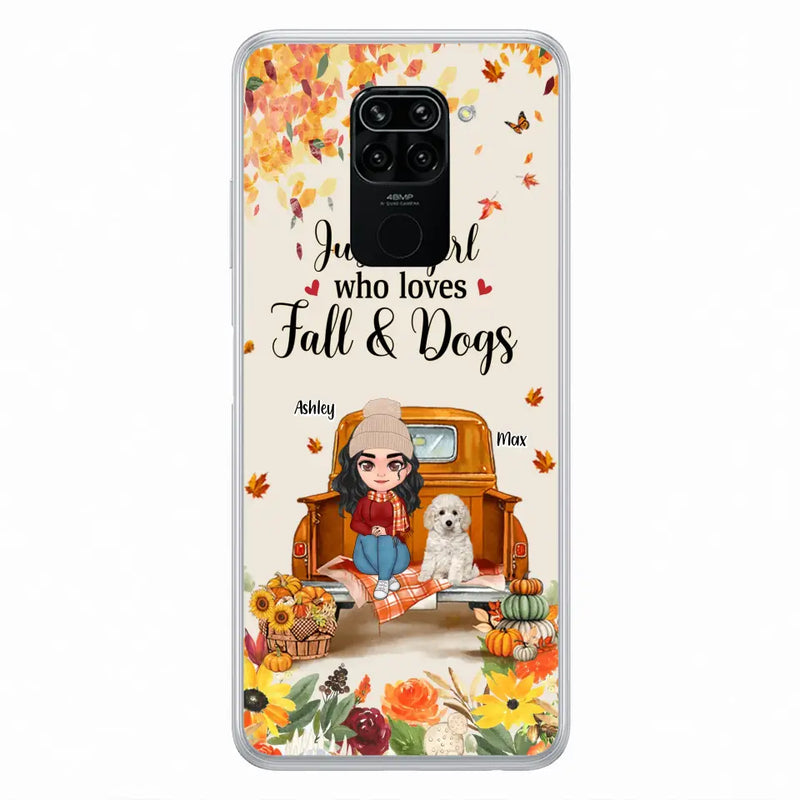 Personalized Dog Mom Autumn Phone Case - Gift Idea For Dog Lovers - Up to 5 Dogs - Case For Xiaomi/ Oppo/ Huawei - Just A Girl Who Loves Fall & Dogs