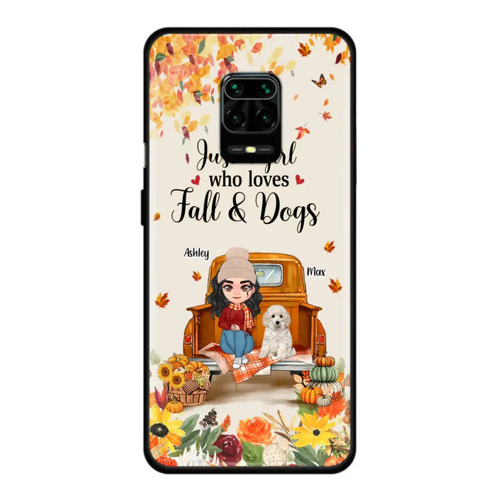 Custom Personalized Dog Mom Autumn Phone Case - Gift Idea For Dog Lovers - Upto 5 Dogs - Case For Xiaomi/ Oppo/ Huawei - Just A Girl Who Loves Fall & Dogs