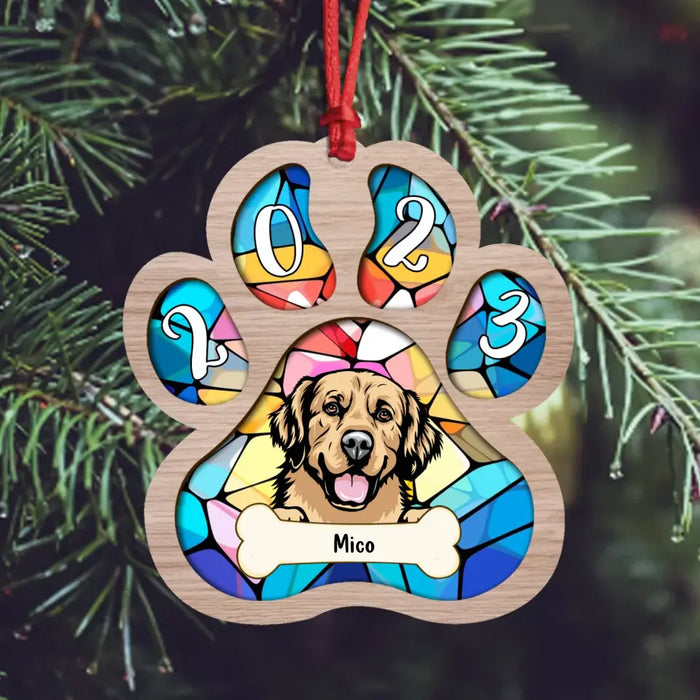 Custom Personalized Dog/Cat Paw Wooden Ornament - Gift Idea For Dog/Cat Lover/ Christmas 2023 Gift Idea
