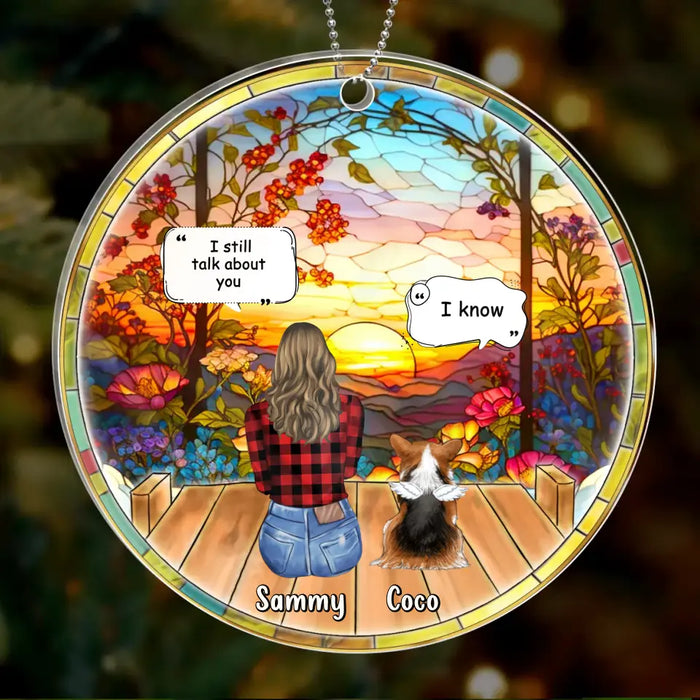 Custom Personalized Memorial Dog Acrylic Ornament - Upto 4 Pets - Memorial Gift Idea For Dog/ Cat/ Rabbit Lovers - I Miss You