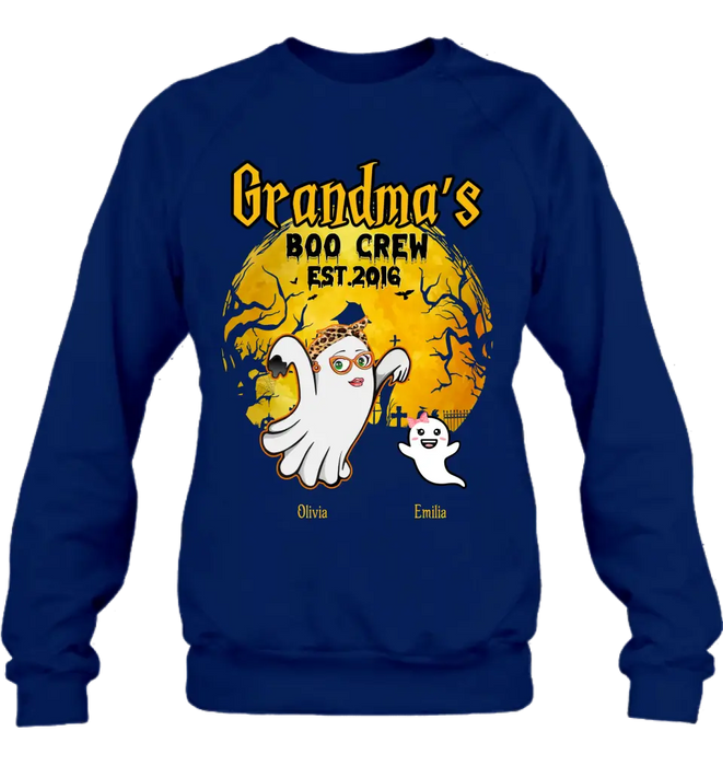 Custom Personalized Grandma Shirt/Hoodie - Halloween Gift For Grandma - Upto 7 Kids - Grandma's Boo Crew