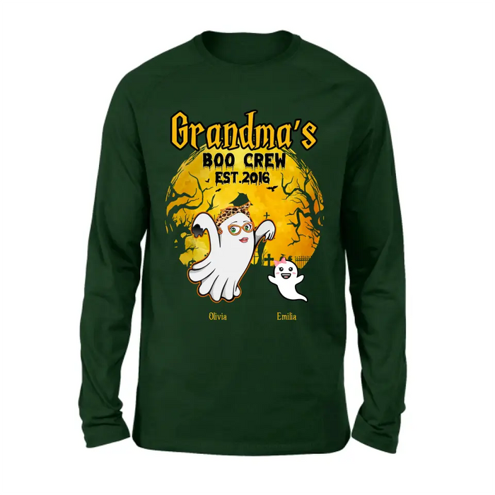 Custom Personalized Grandma Shirt/Hoodie - Halloween Gift For Grandma - Upto 7 Kids - Grandma's Boo Crew