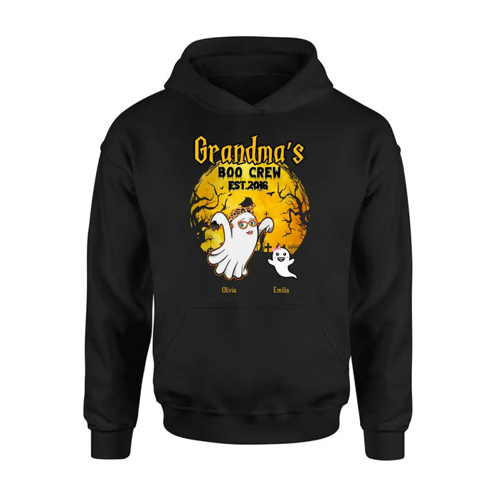 Custom Personalized Grandma Shirt/Hoodie - Halloween Gift For Grandma - Upto 7 Kids - Grandma's Boo Crew