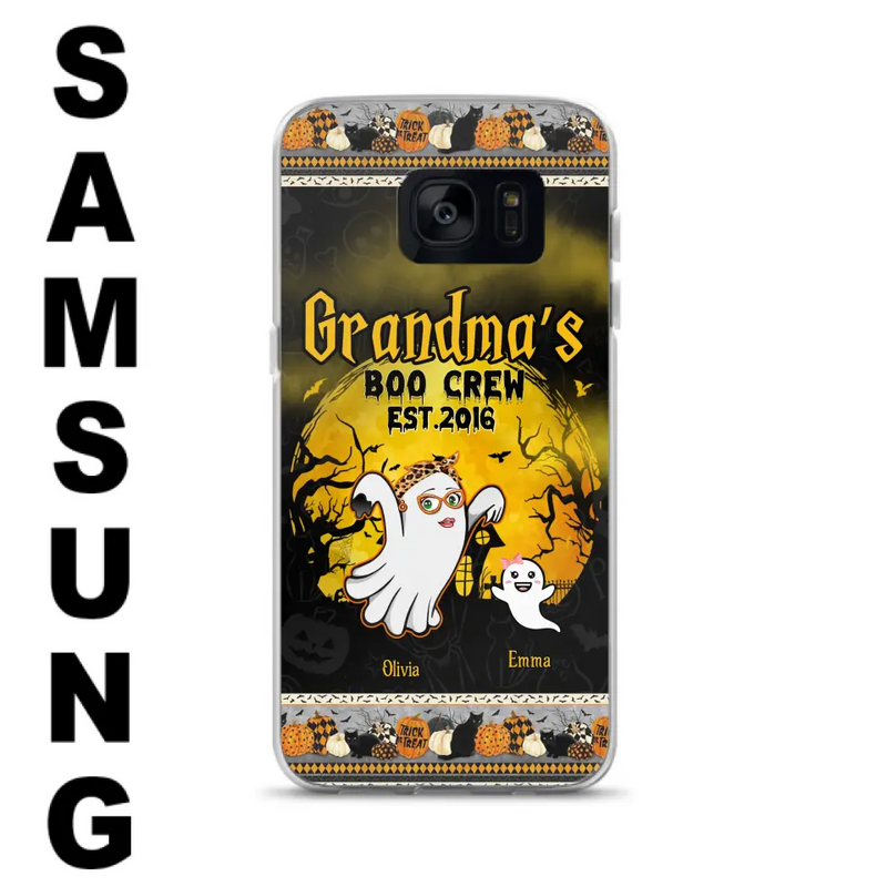 Personalized Grandma Phone Case - Halloween Gift For Grandma - Up to 7 Kids - Grandma's Boo Crew - Case For iPhone/ Samsung