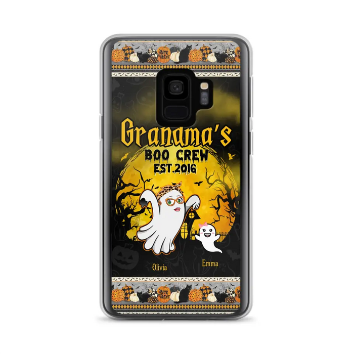 Custom Personalized Grandma Phone Case - Halloween Gift For Grandma - Upto 7 Kids - Grandma's Boo Crew - Case For iPhone/ Samsung