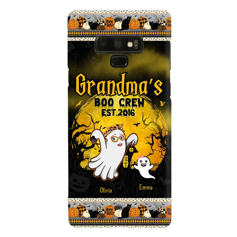 Personalized Grandma Phone Case - Halloween Gift For Grandma - Up to 7 Kids - Grandma's Boo Crew - Case For iPhone/ Samsung