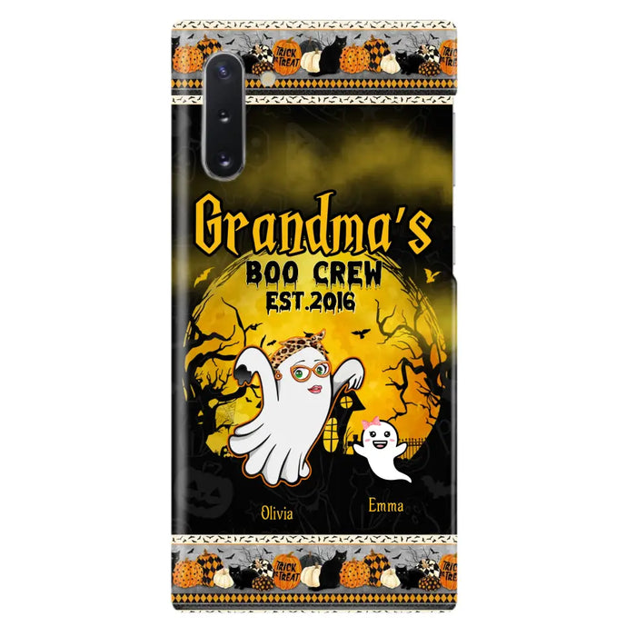 Custom Personalized Grandma Phone Case - Halloween Gift For Grandma - Upto 7 Kids - Grandma's Boo Crew - Case For iPhone/ Samsung