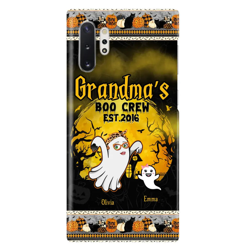 Personalized Grandma Phone Case - Halloween Gift For Grandma - Up to 7 Kids - Grandma's Boo Crew - Case For iPhone/ Samsung
