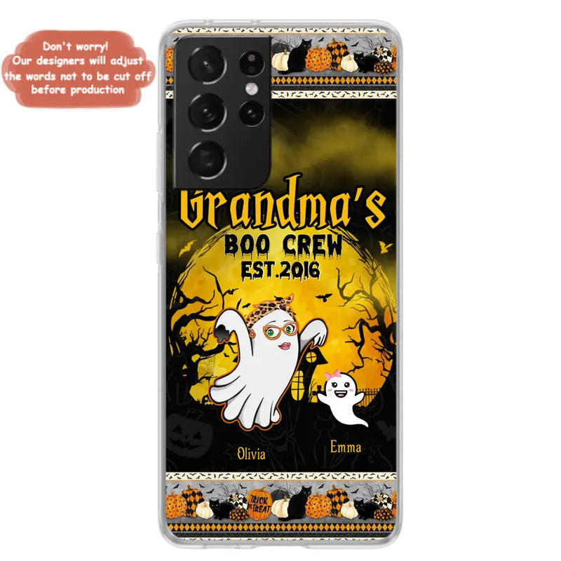 Personalized Grandma Phone Case - Halloween Gift For Grandma - Up to 7 Kids - Grandma's Boo Crew - Case For iPhone/ Samsung