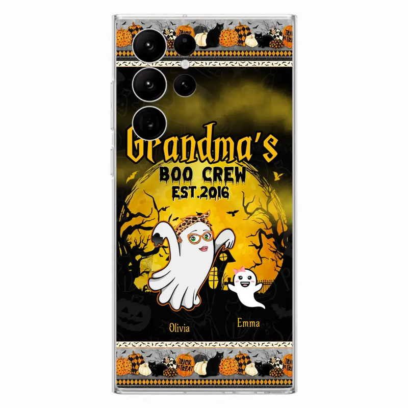 Personalized Grandma Phone Case - Halloween Gift For Grandma - Up to 7 Kids - Grandma's Boo Crew - Case For iPhone/ Samsung