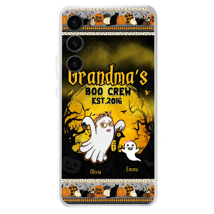 Custom Personalized Grandma Phone Case - Halloween Gift For Grandma - Upto 7 Kids - Grandma's Boo Crew - Case For iPhone/ Samsung