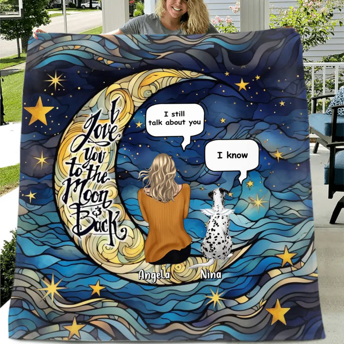 Personalized Pet Mom/Dad Blanket - Full Option - Best Gift For Dog/Cat Lovers - I Love You To The Moon And Back